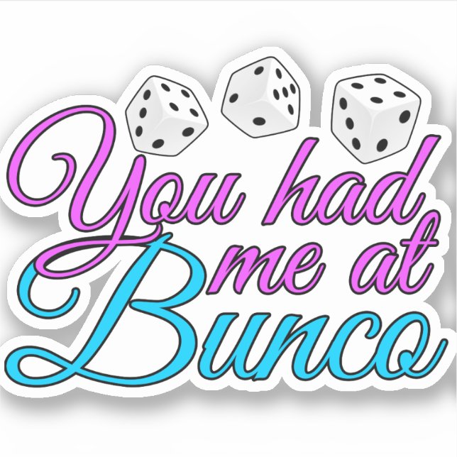 Cute Bunco Game Night Pink Blue Dice (Front)