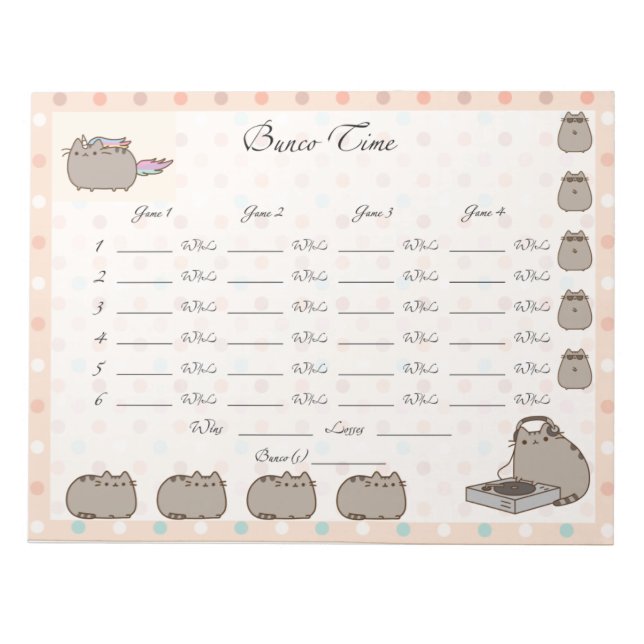 Cute Bunco sheet Notepad (Front)