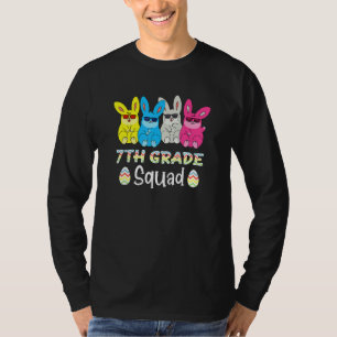 Cute Bunnies 7th Grade Teachers Students Squad Eas T-Shirt