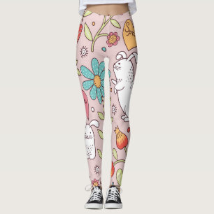 Cute Bunnies: Adorable Seamless Charm. Leggings