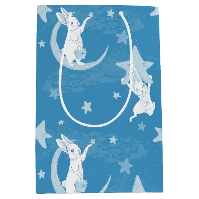 Cute Bunnies and Stars   Medium Gift Bag (Front)