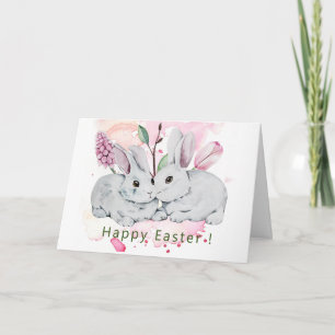 Cute Bunnies Easter Greetings Card