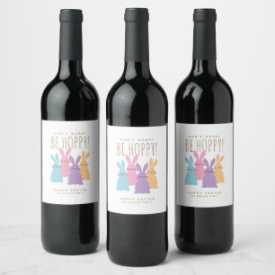 Cute Bunnies Easter Personalized Wine Label