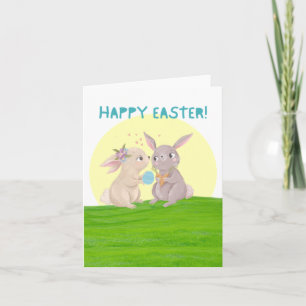 Cute Bunnies Happy Easter Card