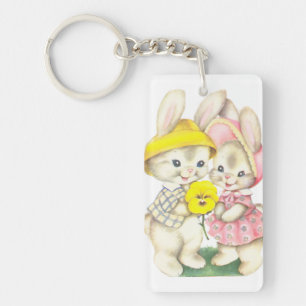 Cute bunnies keychain