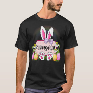 Cute Bunnies Kindergarten Teacher Squad Happy East T-Shirt