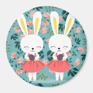 Cute Bunnies  Magnet