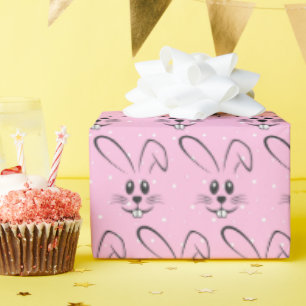 Cute Bunnies On Polka Dots Wrapping Paper