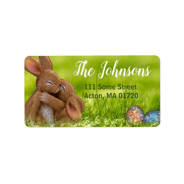 Cute Bunnies Personalized Easter Address Labels (Front)