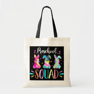 Cute Bunnies Preschool Teacher Squad Easter Day Tote Bag