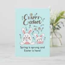 Cute Bunnies Spring flower Easter