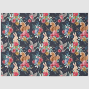 Cute Bunnies & Squirrels Christmas Tissue Paper