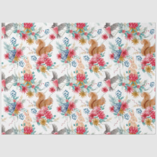 Cute Bunnies & Squirrels Christmas Tissue Paper