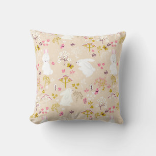 Cute Bunnies Throw Pillow