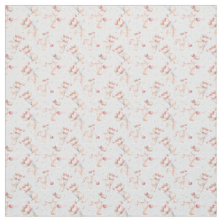 Cute bunnies with balloons fabric