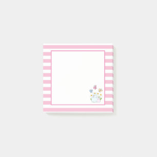 Cute Bunnies with Spring Daisies and Butterflies Post-it Notes