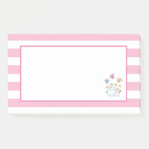 Cute Bunnies with Spring Daisies and Butterflies Post-it Notes