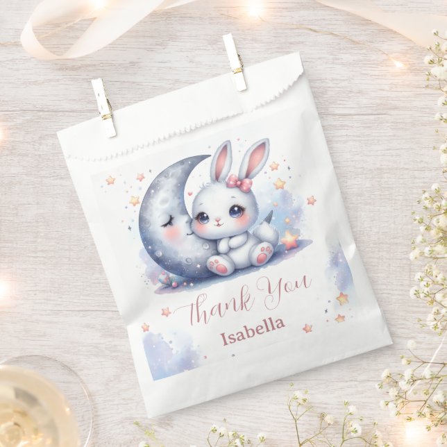 cute bunny and a crescent moon  favour bag (Clipped)