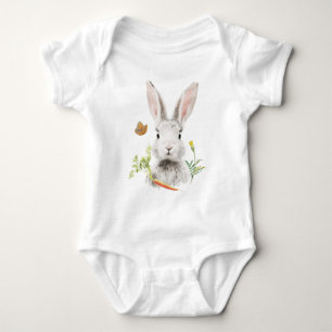 Cute Bunny and carrot Baby Bodysuit