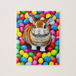Cute Bunny and Jellybeans Jigsaw Puzzle