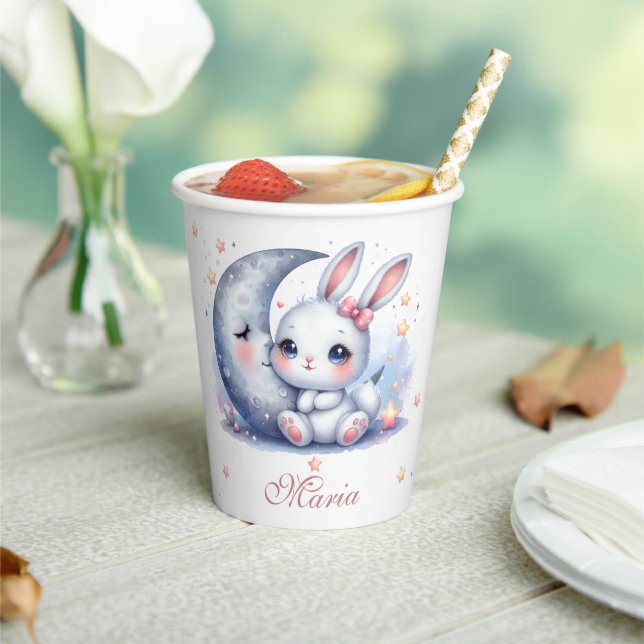 cute bunny and silver moon  paper cups (Insitu)