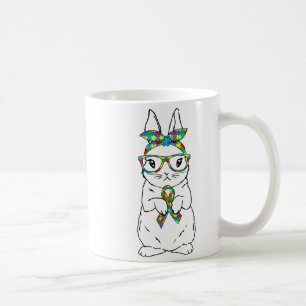 Cute Bunny Autism Awareness Glasses Easter Bunny R Coffee Mug