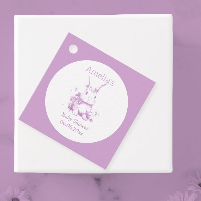 Cute Bunny Baby Shower  Favour Tags (Hoppy Bunny baby shower favor tags🐇💕🐇)