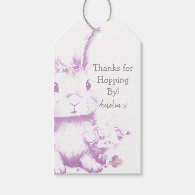 Cute Bunny Baby Shower  Gift Tags (Front)