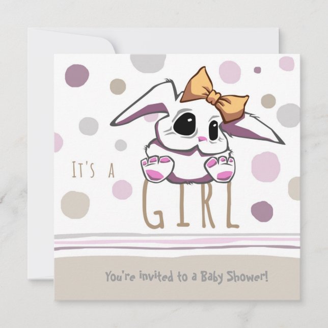 Cute Bunny Baby Shower Invitation (Front)