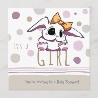 Cute Bunny Baby Shower Invitation