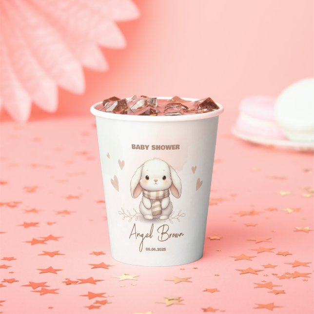 Cute Bunny Baby Shower Paper Cups (Insitu)