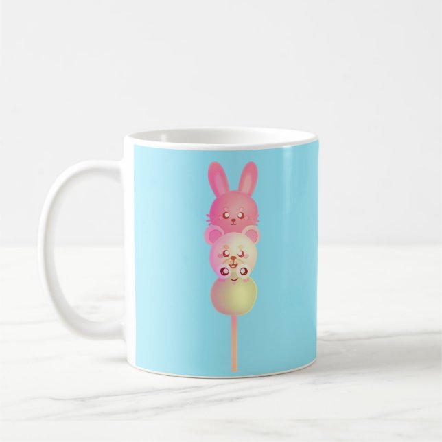 Cute Bunny, Bear And Frog Dango Coffee Mug (Left)