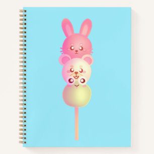 Cute Bunny, Bear And Frog Dango Notebook