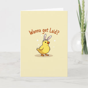 Cute Bunny Bird Question Card