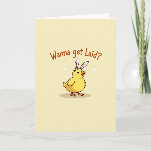 Cute Bunny Bird Question Card (Front)