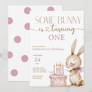 Cute Bunny Birthday Invitation