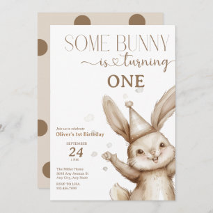 Cute Bunny Birthday Invitation