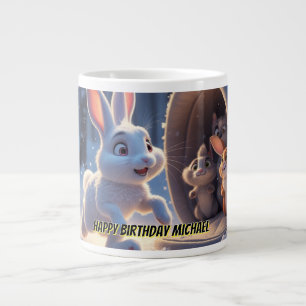 Cute Bunny Birthday Mug - Kids Personalized Gift 