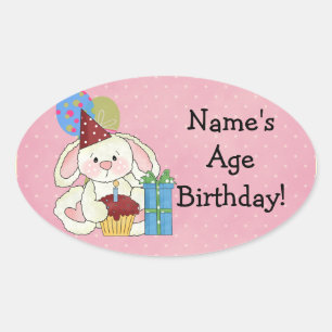 Cute Bunny Birthday Stickers