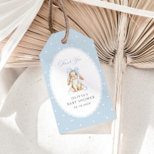 Cute Bunny, Blue Bow, Blue Polka Dots, Baby Shower
