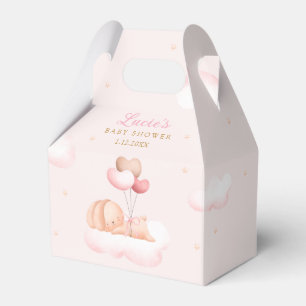 Cute Bunny Blush Pink Watercolor Girl Baby Shower Favor Box