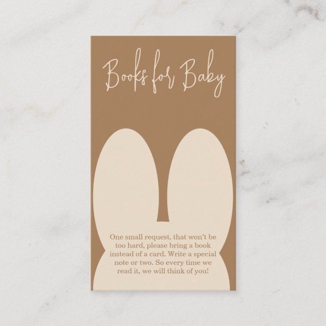 Cute bunny books for baby enclosure card (Front)