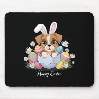 Cute Bunny Boxer Dog Floral Easter Eggs Sket Dog P Mouse Pad