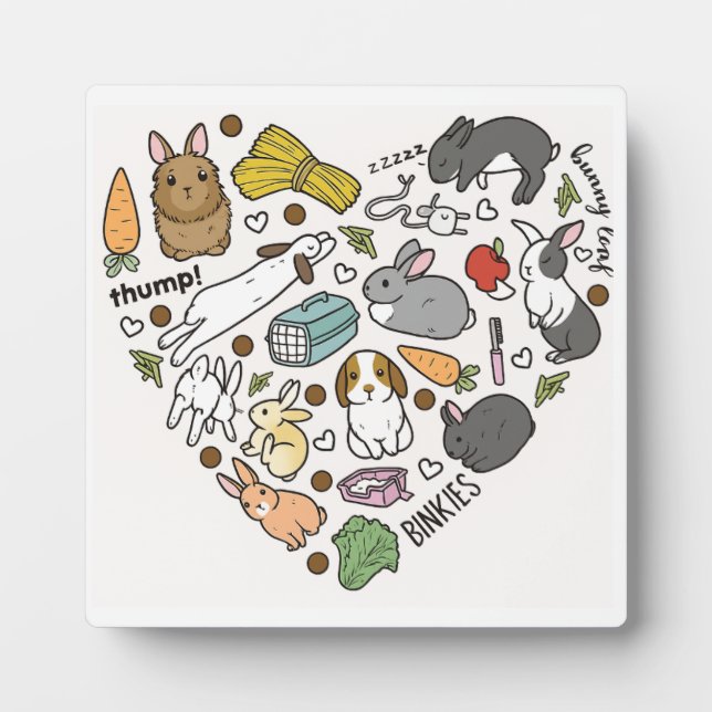  Cute Bunny Bunnies Reusable friendly Bunny Lover Plaque (Front)