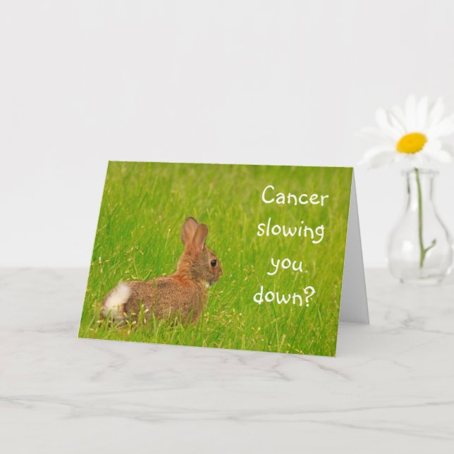 Cute Bunny Cancer Support Card (Small Plant)