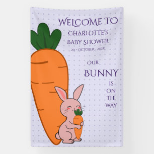 Cute Bunny & Carrot Baby Shower Banner