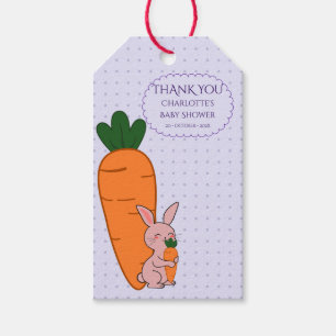 Cute Bunny & Carrot Baby Shower Gift Tags