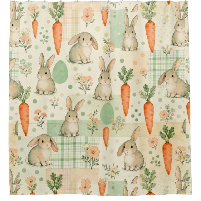 Cute Bunny & Carrot Cottage Pattern (1) (Front)