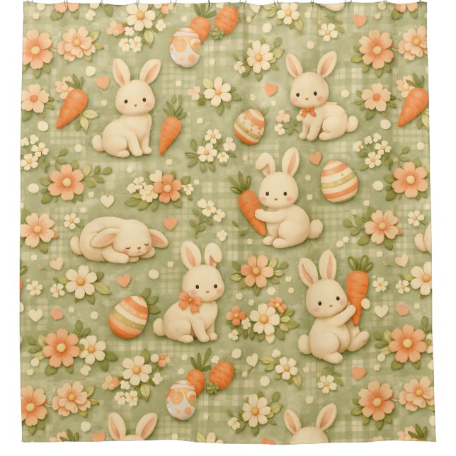 Cute Bunny & Carrot Cottage Pattern (2) (Front)