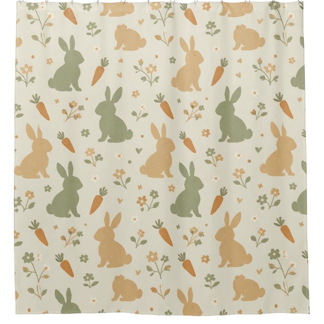 Cute Bunny & Carrot Cottage Pattern (4) (Front)